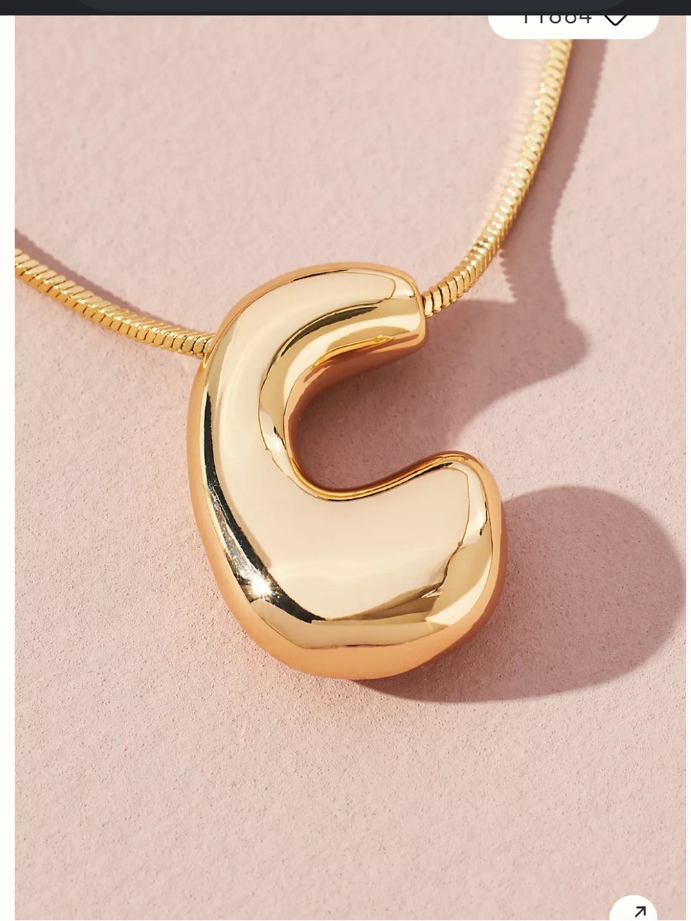 Anthropologie Bubble Letter “C” necklace NWTS